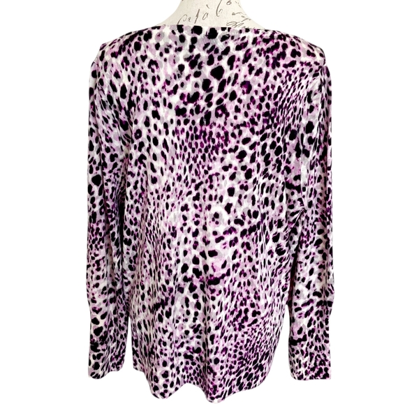 Talbots 100% Merino Wool Leopard print Sweater size 2X Scoop Neck - Picture 8 of 12